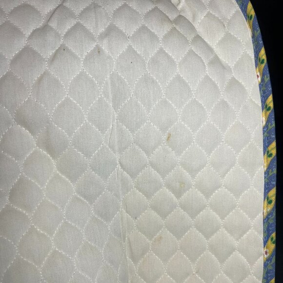 Vintage 1970s Retro Blue, Yellow & White Floral Quilted Kitchen Appliance Cover - Picture 6 of 8